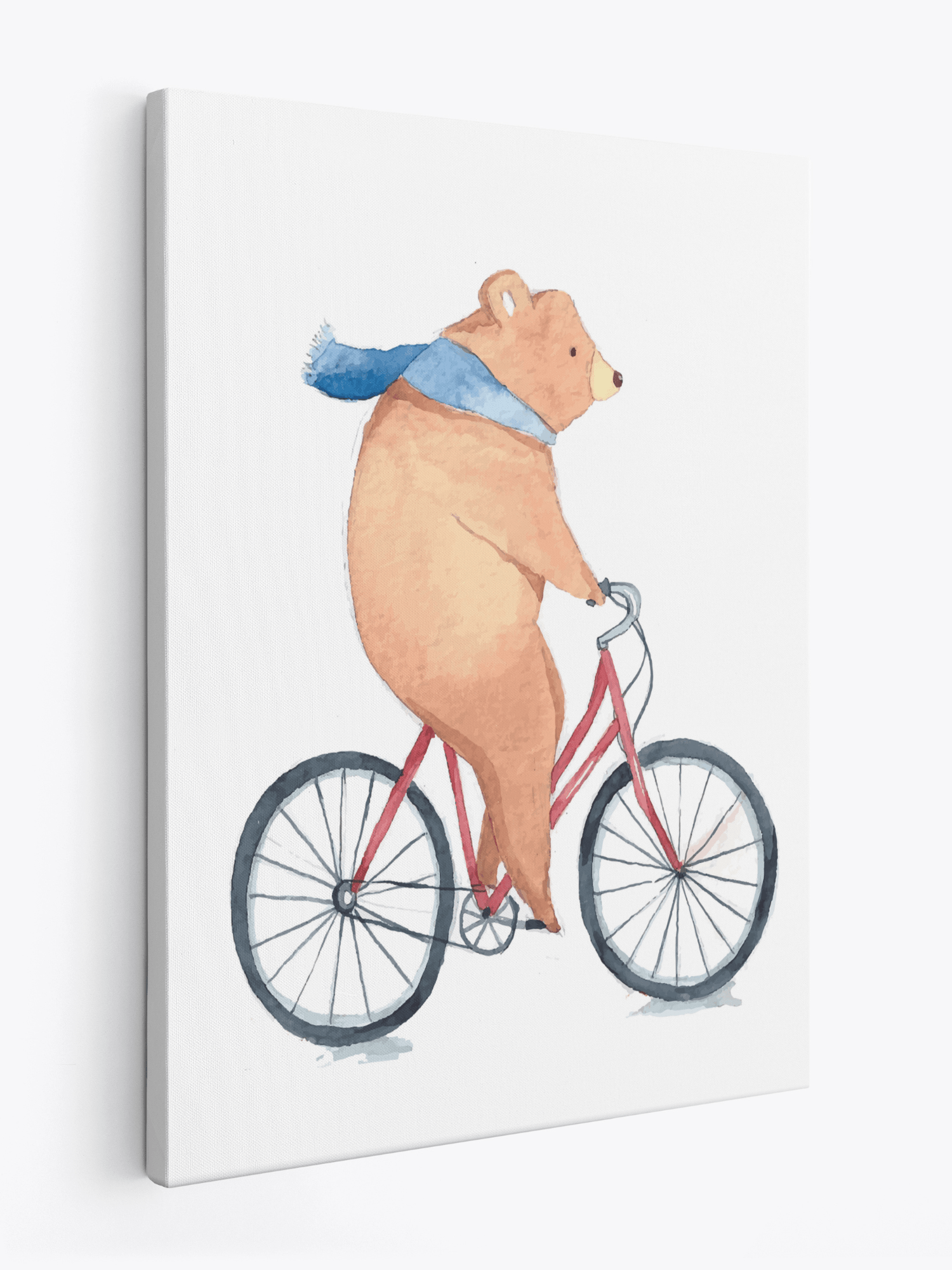 Bear On Bike Canvas - The Ditzy Dodo