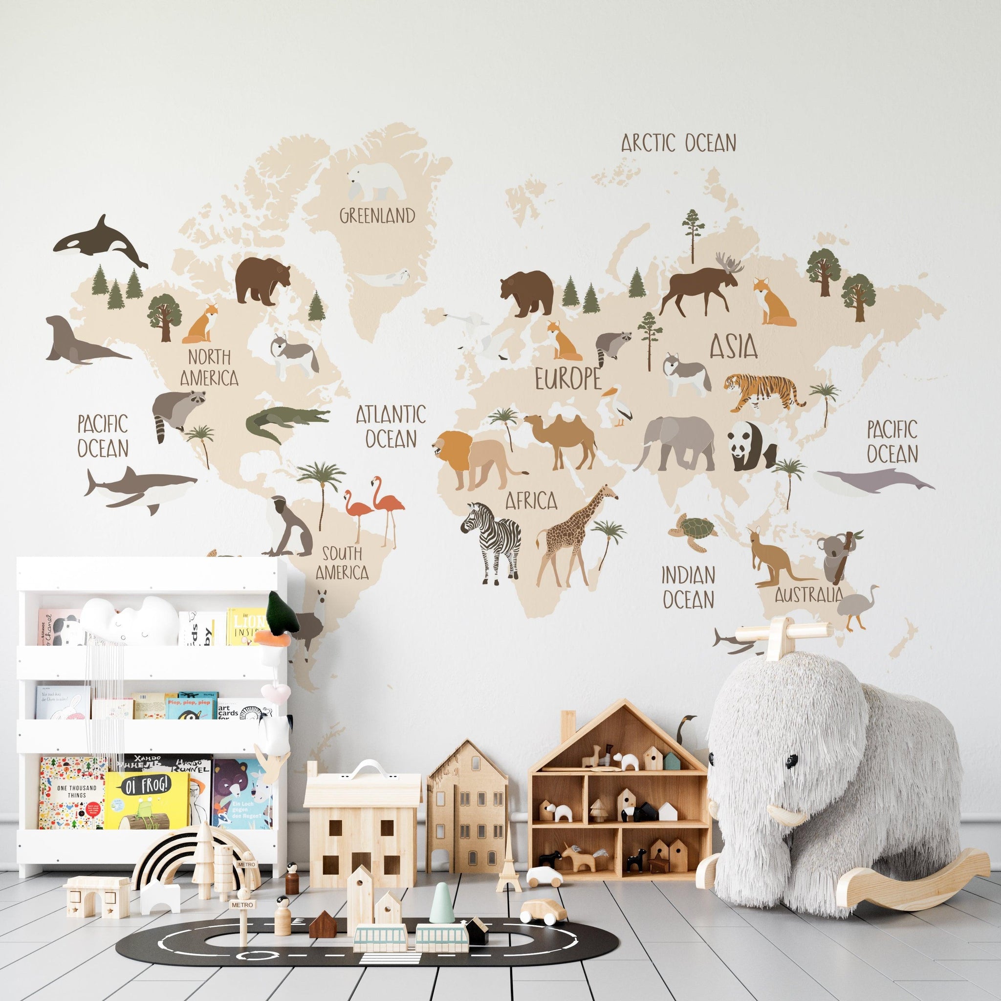 Animal World Map Wallpaper - The Ditzy Dodo