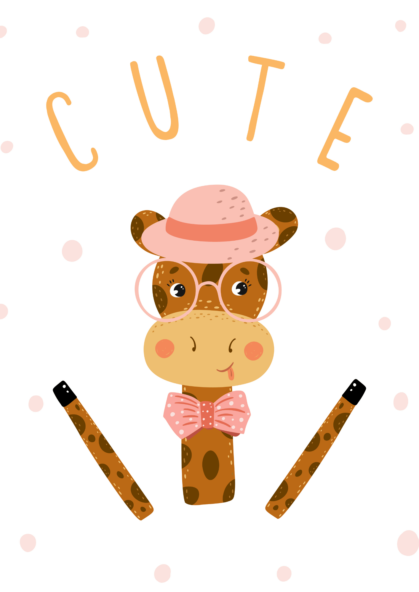 Cute Giraffe With Glasses - The Ditzy Dodo