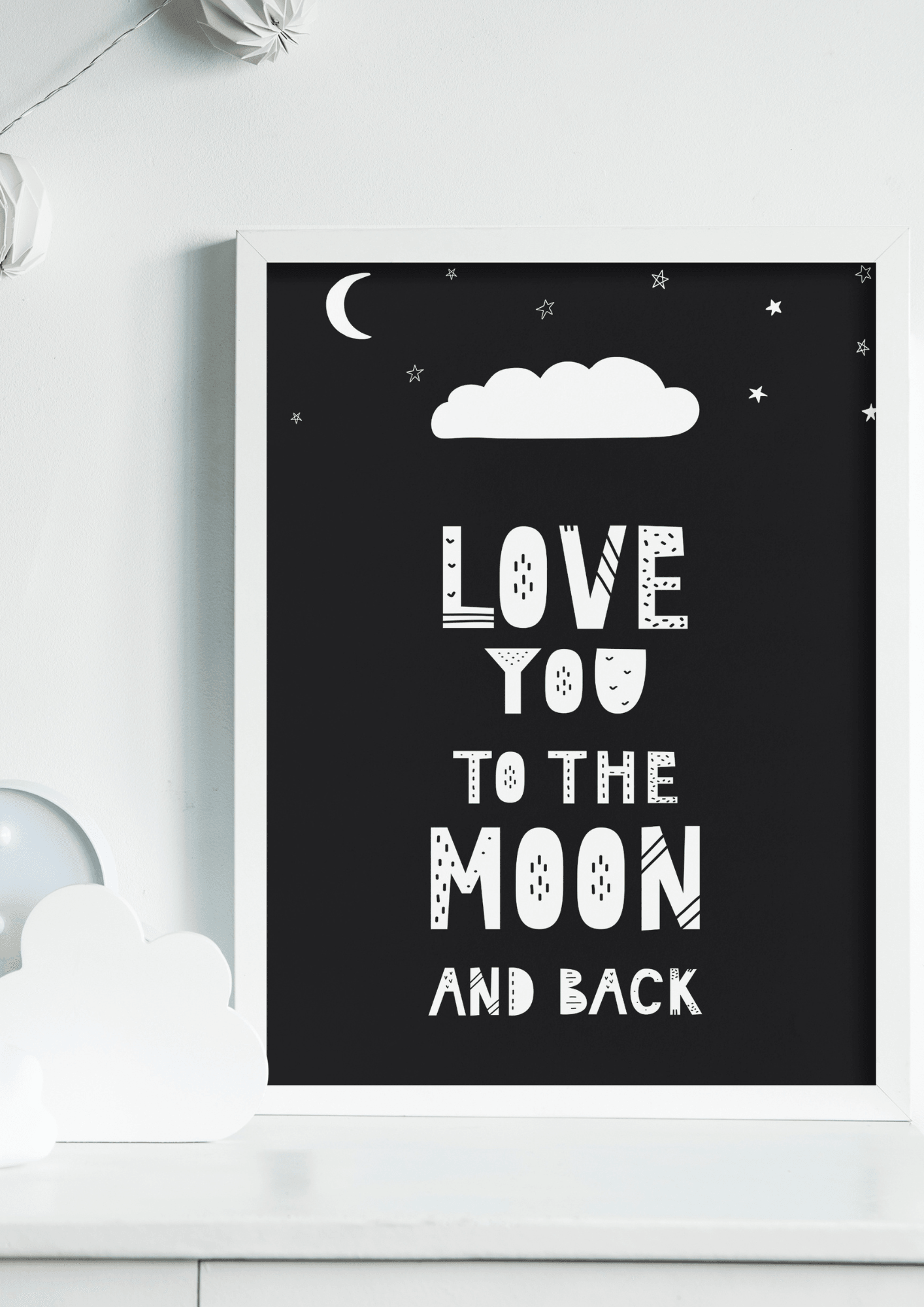 Love You To The Moon B&W - The Ditzy Dodo