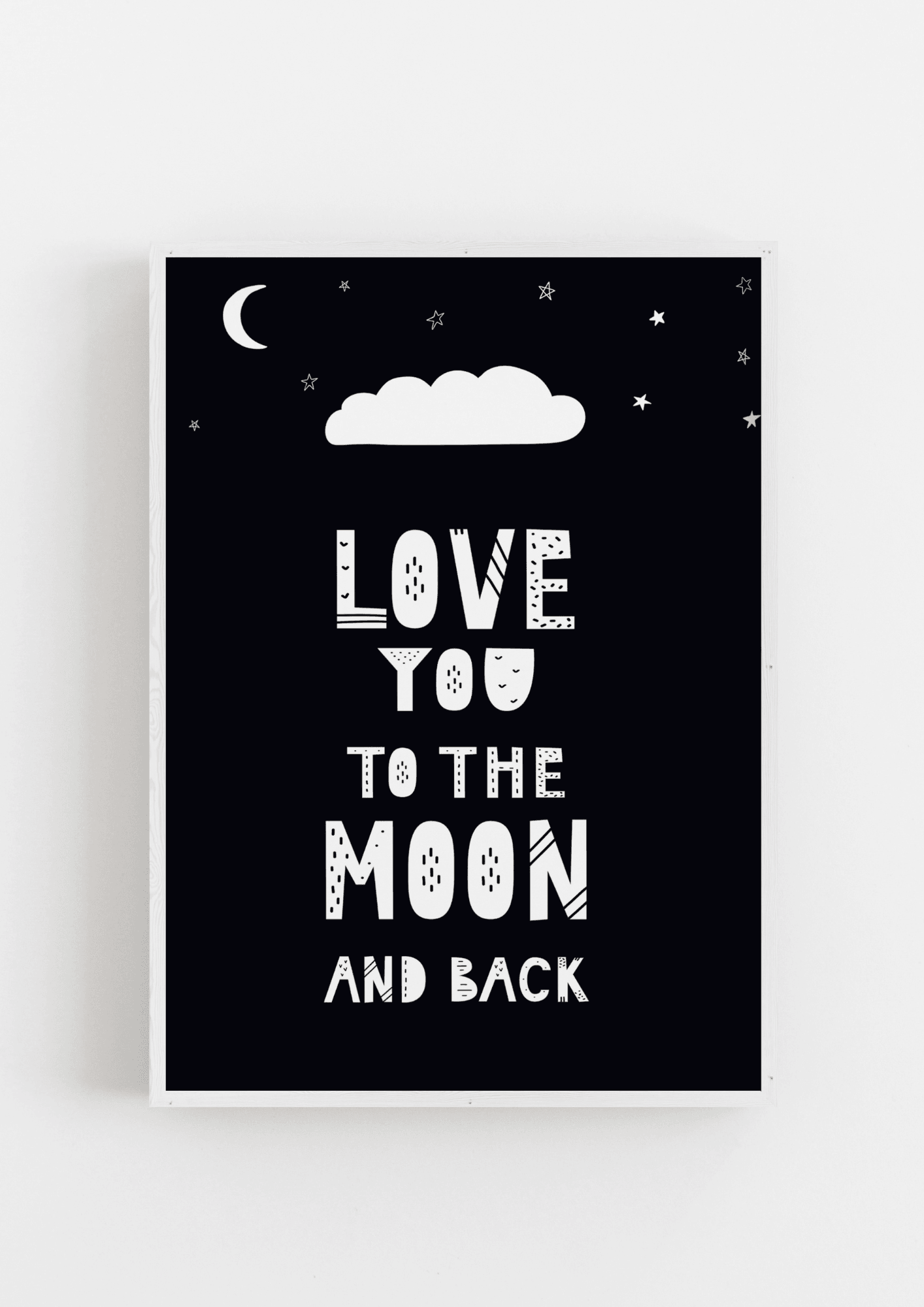 Love You To The Moon B&W - The Ditzy Dodo